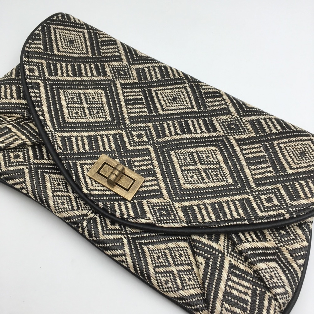 Natural Fiber Clutch Purse 11x6 Bohemian Boho Funky Streetwear Natural Going Out